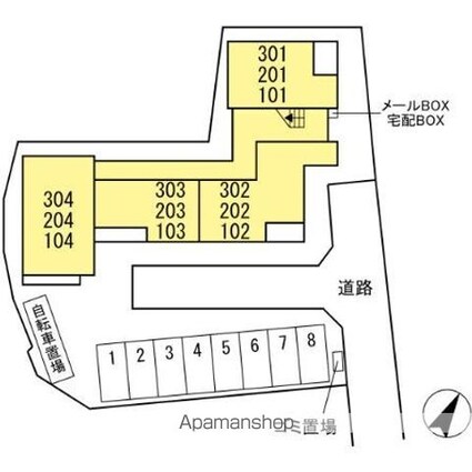 メゾン　ボヌール大町[2LDK/60.04m2]の配置図
