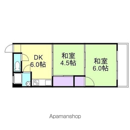 和歌山県和歌山市梅原[2DK/31m2]の間取図