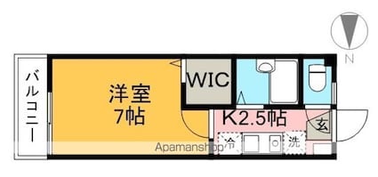 コーポエルム[1K/22.77m2]の間取図