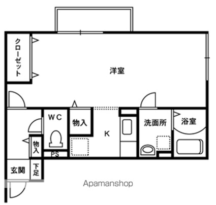 センチュリオン　Ａ[1K/34.72m2]の間取図