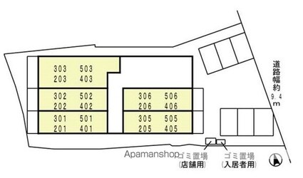 ジュネス太郎坊[1R/25.44m2]の配置図