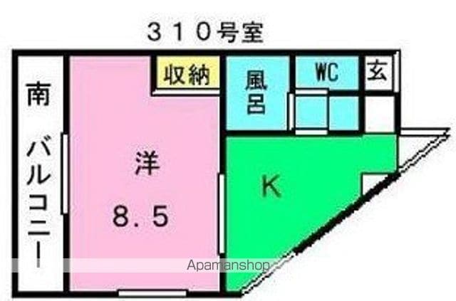 オーパスワン[1K/33.41m2]の間取図