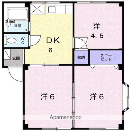 エステートパール　ファースト[3DK/45.14m2]の間取図