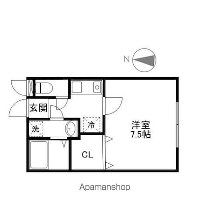 ＬＩＢＲＡ[1K/24.89m2]の間取図