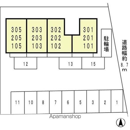和歌山県和歌山市小雑賀[1DK/33.73m2]の配置図