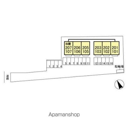 茨城県水戸市赤塚２丁目[1LDK/45.04m2]の配置図