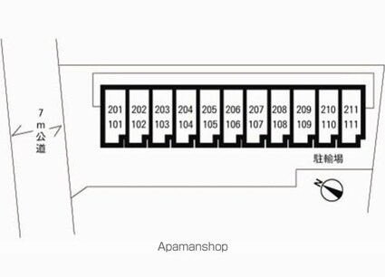 ピア・フェニックスⅡ[1K/18.15m2]の配置図