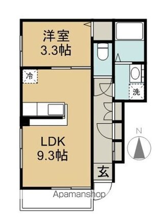 ヒルサイドテラス[1LDK/34.19m2]の間取図