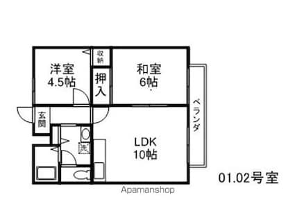 滋賀県大津市赤尾町[2LDK/51.37m2]の間取図