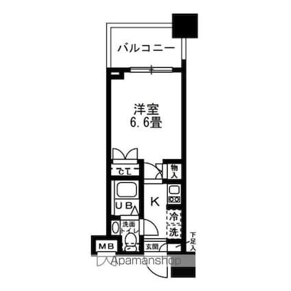 レジディア錦糸町[1K/20.3m2]の間取図