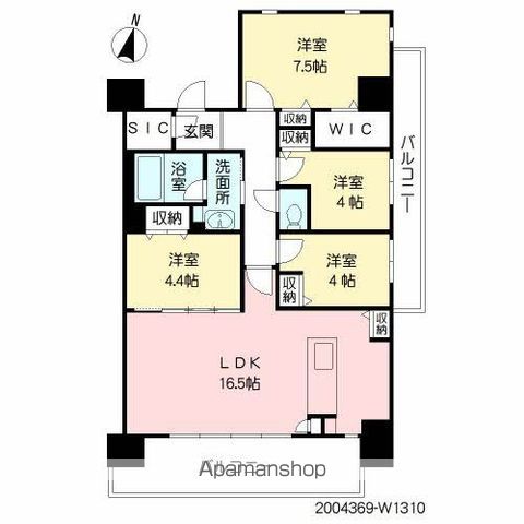 【福岡市東区香椎照葉のマンションの間取り】