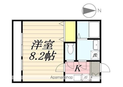 クレフラスト松戸吉井町Ａ[1K/25.16m2]の間取図