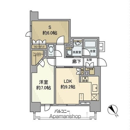 アドバンスクレール田端新町[1SLDK/54.61m2]の間取図
