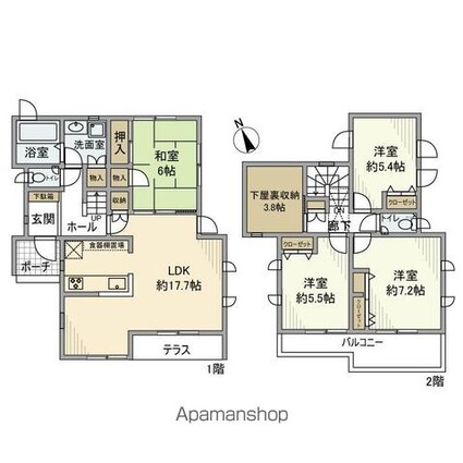 北本町戸建[4LDK/97.66m2]の間取図