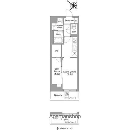 コンフォリア・リヴ豊洲キャナル[1LDK/34.92m2]の間取図