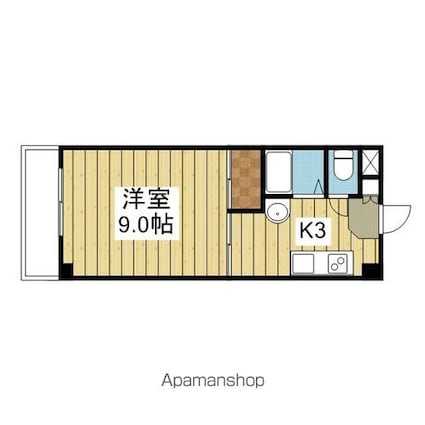 竹乃井第２ビル[1K/28.9m2]の間取図