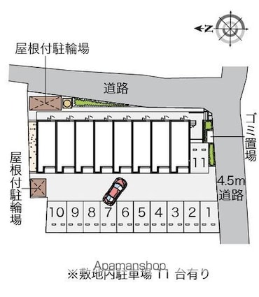 レオネクストＡＯＹＡＭＡ[1K/25.89m2]の配置図