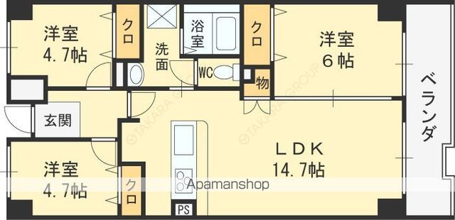 戴慶カーサグラシアの間取り写真