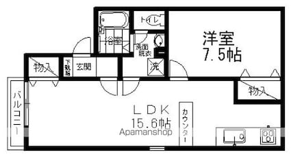 ボンビラス・ＨＯＳＯＮＯ　Ａ[1LDK/50.09m2]の間取図