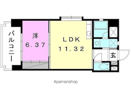 日興ビル中央[1LDK/42.24m2]の間取図