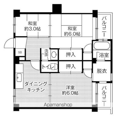 【ビレッジハウス古賀３号棟の間取り】