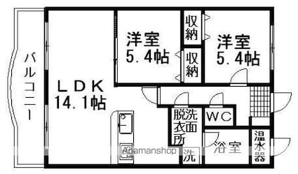 ブライム　シャノン[2LDK/58.5m2]の間取図
