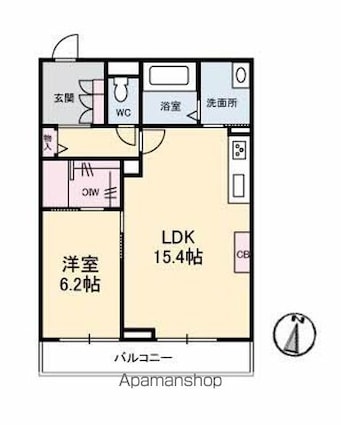 Ｋａｎｏｎ岩崎[1LDK/55.65m2]の間取図