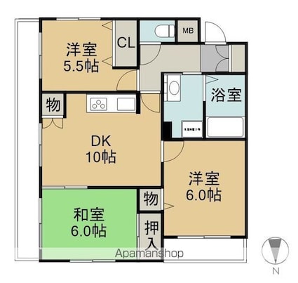 愛知県半田市泉町[3DK/60.13m2]の間取図