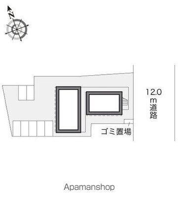 レオパレス富士見町[1K/20.28m2]の配置図