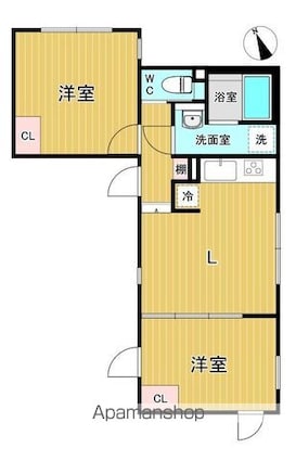 ＥＸＡＭ桜新町[2LDK/44.96m2]の間取図