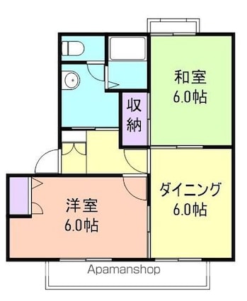 和歌山県和歌山市小雑賀[2DK/43.01m2]の間取図
