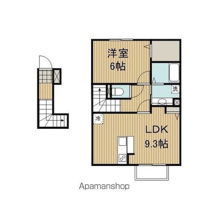 ベル稲丘[1LDK/42.4m2]の間取図