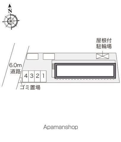 レオパレス多摩百草[1K/19.87m2]の配置図
