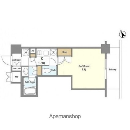 スタイリオ品川大井パークフロント[1K/27.04m2]の間取図