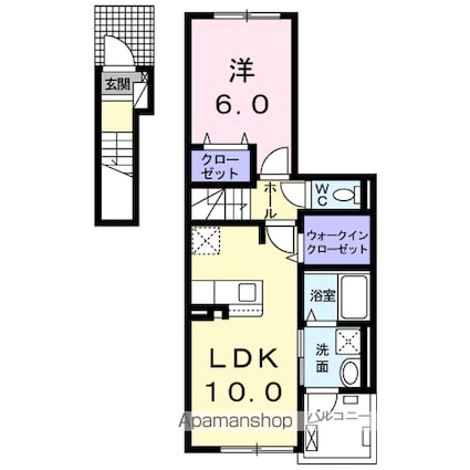 ファースト　クローバー[1LDK/44.88m2]の間取図