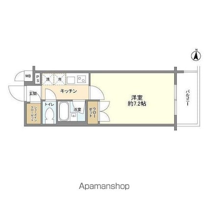サーラ・コモド八幡山ヴェローナ[1K/22.12m2]の間取図