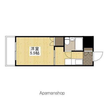 舟入　松尾ビル[1K/17.36m2]の間取図