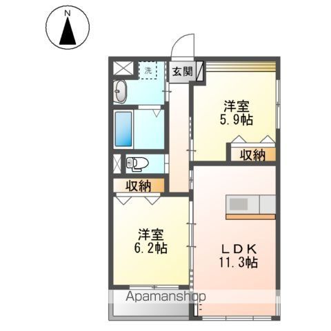 岐阜市下奈良のマンションの間取り