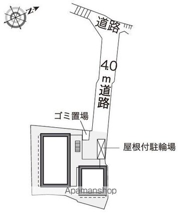 レオパレス吾妻[1K/21.81m2]の配置図