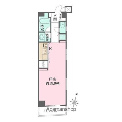 グレンパーク神楽坂[1R/43.16m2]の間取図