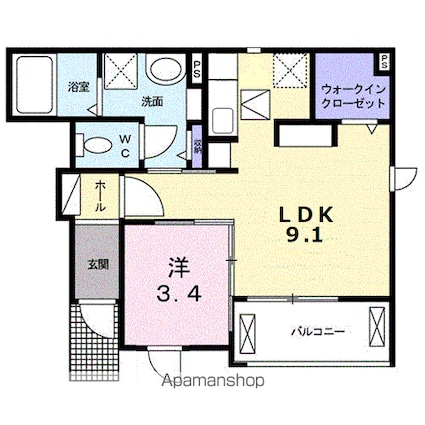 アルカンシエル[1LDK/36.41m2]の間取図