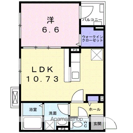 アウローラ桜丘[1LDK/40.96m2]の間取図