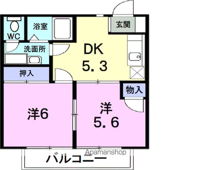 エスポワール　エル[2DK/40.04m2]の間取図