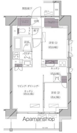 Ａーｓｔａｎｄａｒｄ芝浦[2LDK/51.8m2]の間取図