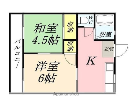 清水コーポＡ[2K/34.78m2]の間取図