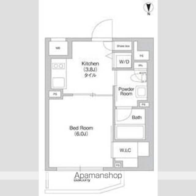東京都世田谷区三軒茶屋２丁目[1DK/25.56m2]の間取図