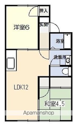 冬築タウン　Ｂ棟[2LDK/46.56m2]の間取図