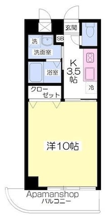 ドルーク道後南町[1K/31.46m2]の間取図