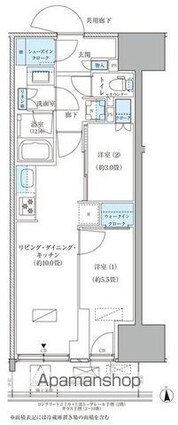 パークアクシス品川天王洲アイル[2LDK/45.57m2]の間取図