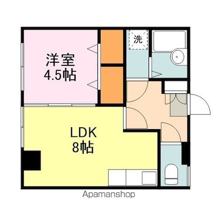 メゾンエル沖野上[1LDK/28.6m2]の間取図